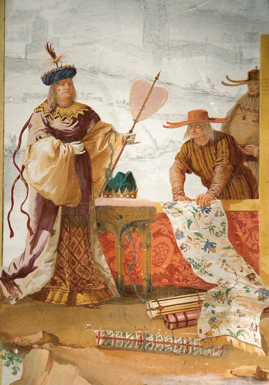 Tekstiilikauppias, Foresterian kiinalaisesta huoneesta, 1757 tekijältä Giovanni Domenico Tiepolo