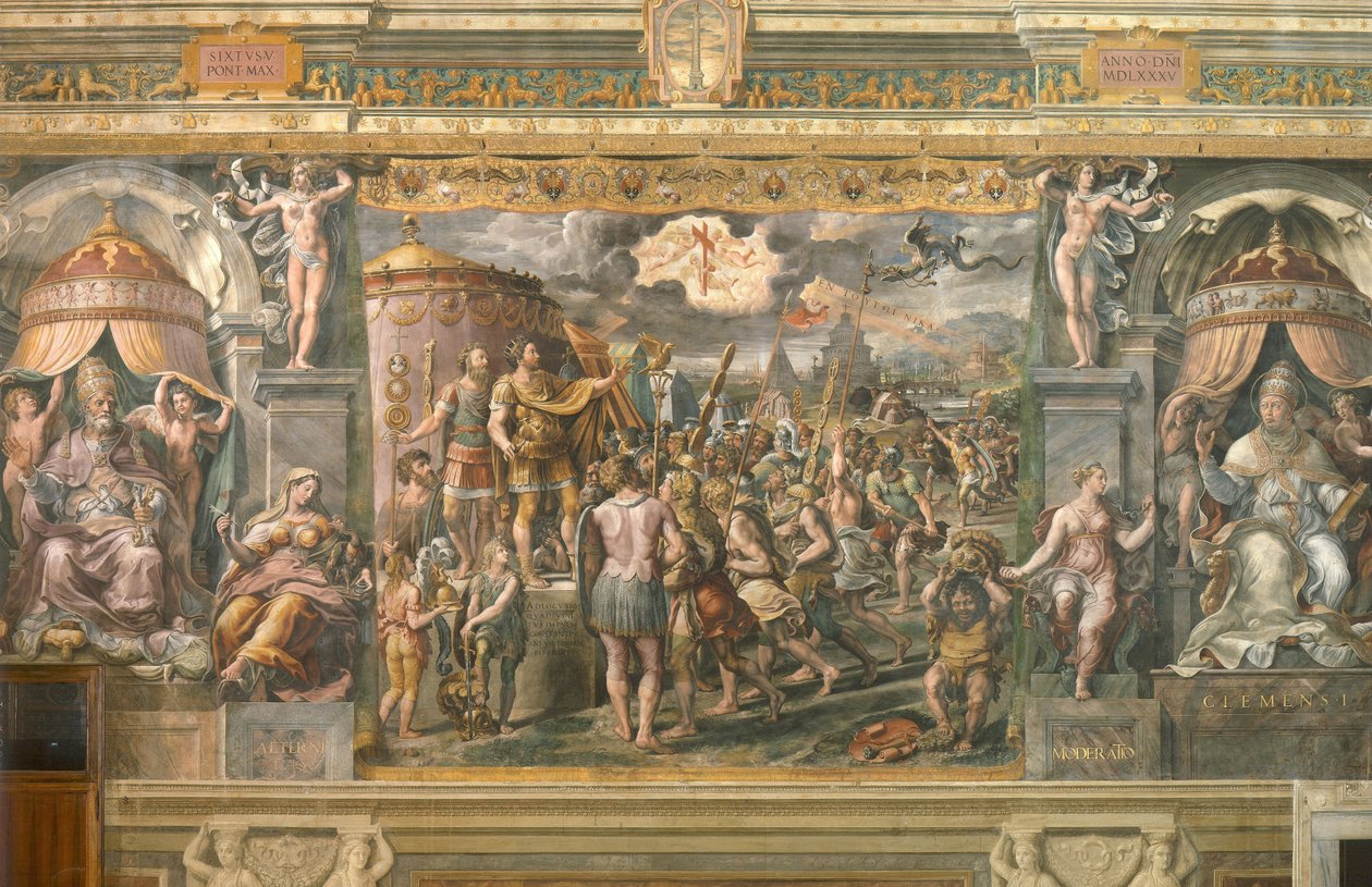 Ristin ilmestyminen keisari Konstantinukselle, 1517-1524 tekijältä Gianfrancesco Penni