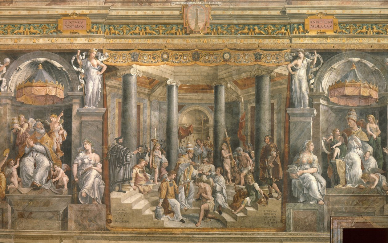Konstantinuksen kaste, 1517-1524 tekijältä Gianfrancesco Penni