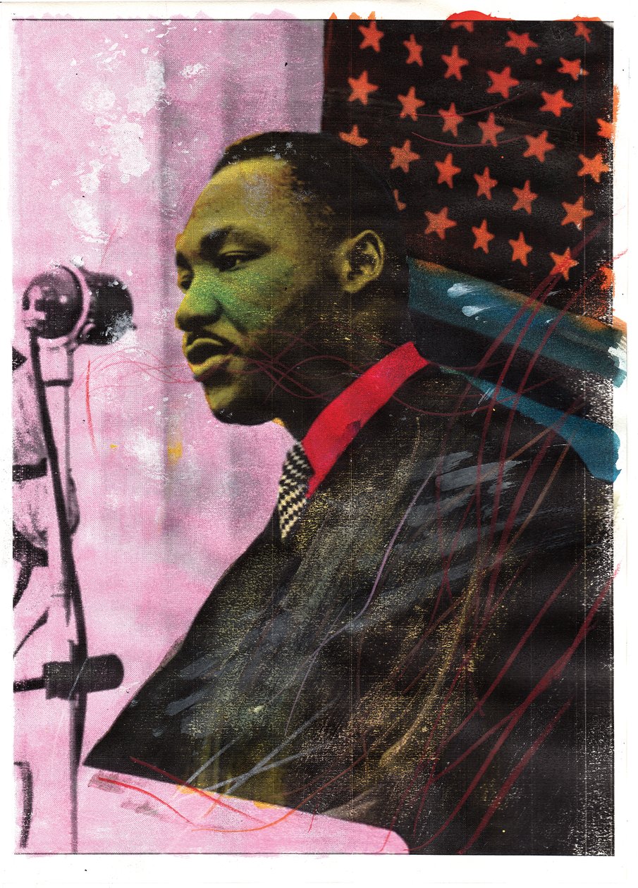 Martin Luther Kingin muotokuva, 2011 (sekatekniikka) tekijältä Gianluca Costantini