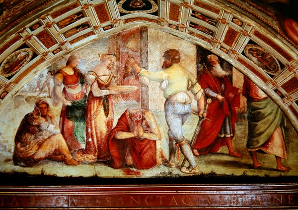 Pyhän Johannes Kastajan kannan mestaus, 1519 tekijältä Giannicola di Paolo