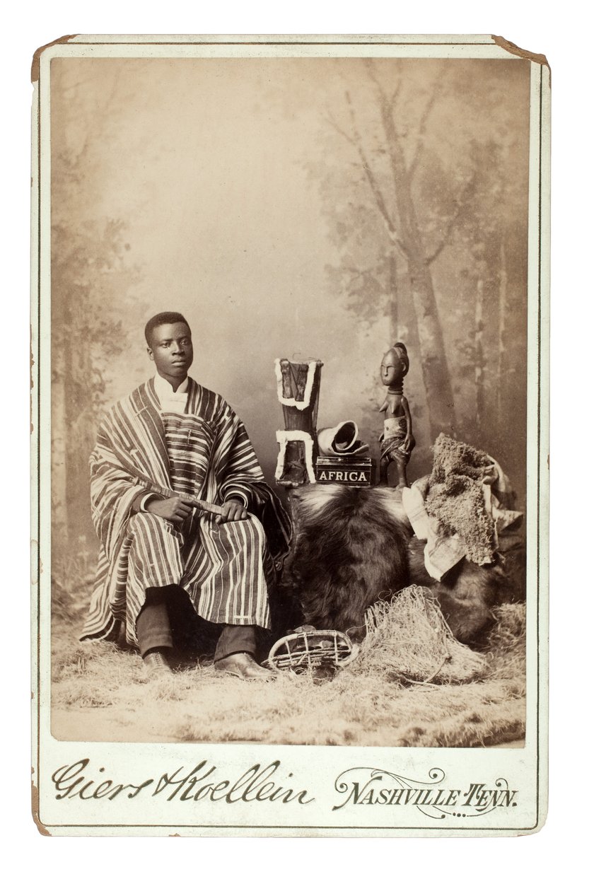Momolu Massaquoi, Nashville, USA, n. 1890 (gelatiinihopeaprintti) tekijältä Giers and Koellein