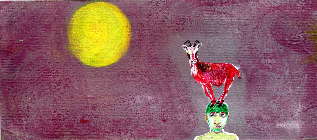 Do Me A Red Goat, 2005, (öljy paperille) tekijältä Gigi Sudbury