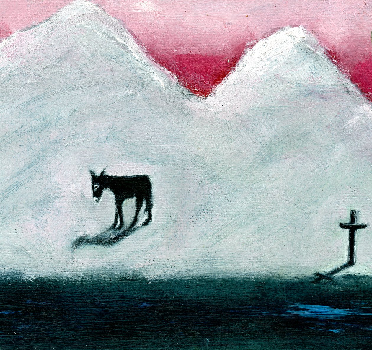 Donkey and Cross, 2003, (öljy paperille) tekijältä Gigi Sudbury
