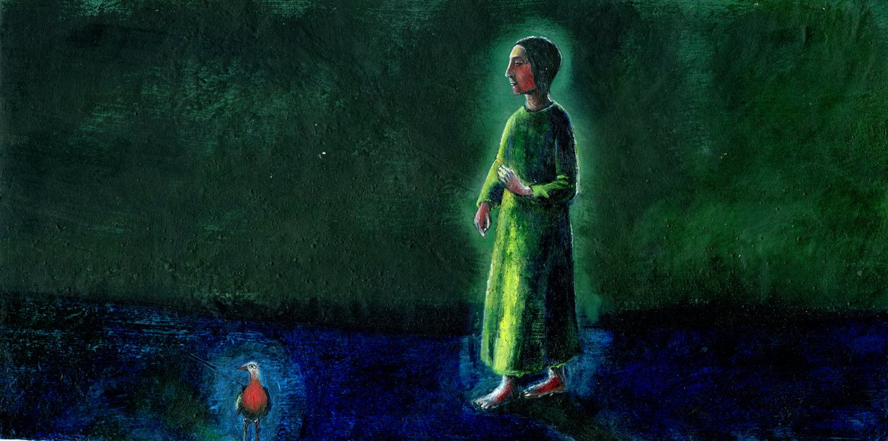 That Night Bird, 2003, (öljy gesso-levylle) tekijältä Gigi Sudbury