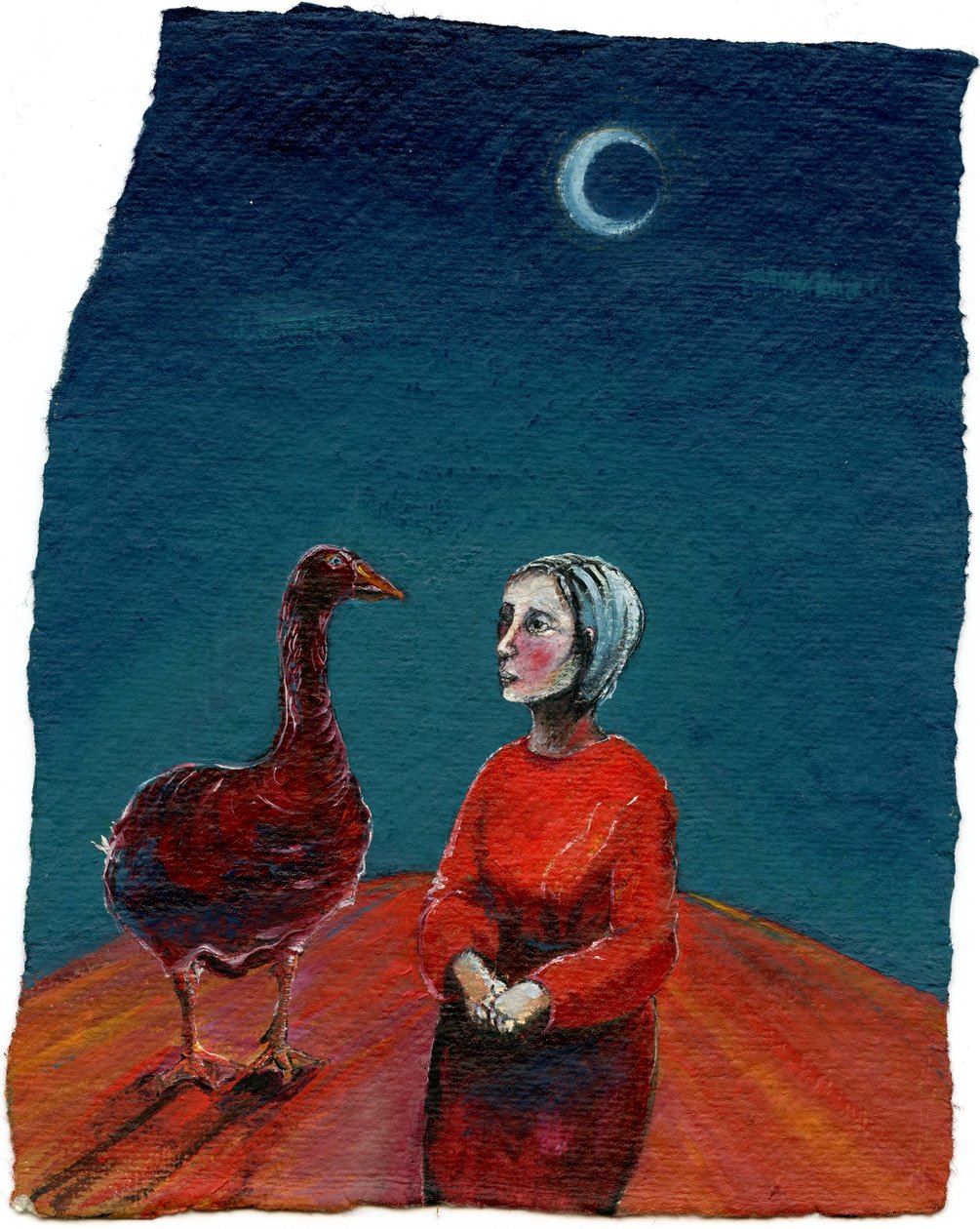 My Goose, 2004, (öljy paperille) tekijältä Gigi Sudbury