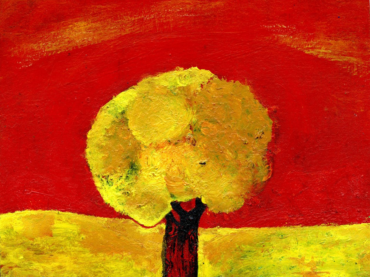 Keltainen puu, 2006, (öljy paperille) tekijältä Gigi Sudbury