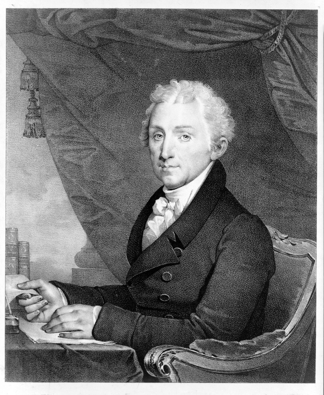 James Monroen muotokuva, pubi. 1828 tekijältä Gilbert Stuart