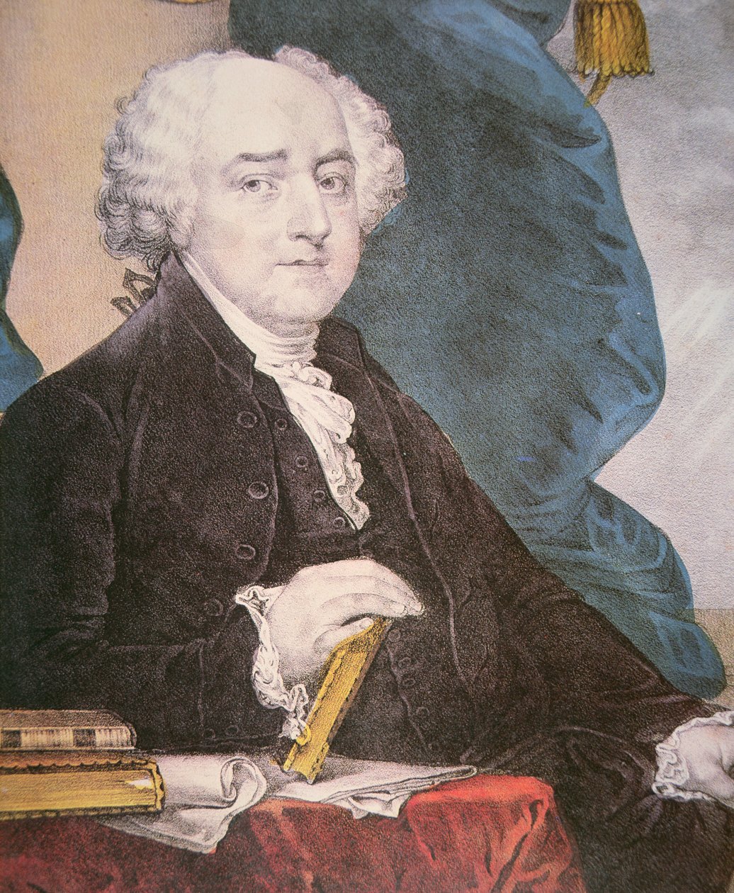 John Adams (1735-1826), julkaissut Nathaniel Currier (1813-88) (värilitho) tekijältä Gilbert (after) Stuart