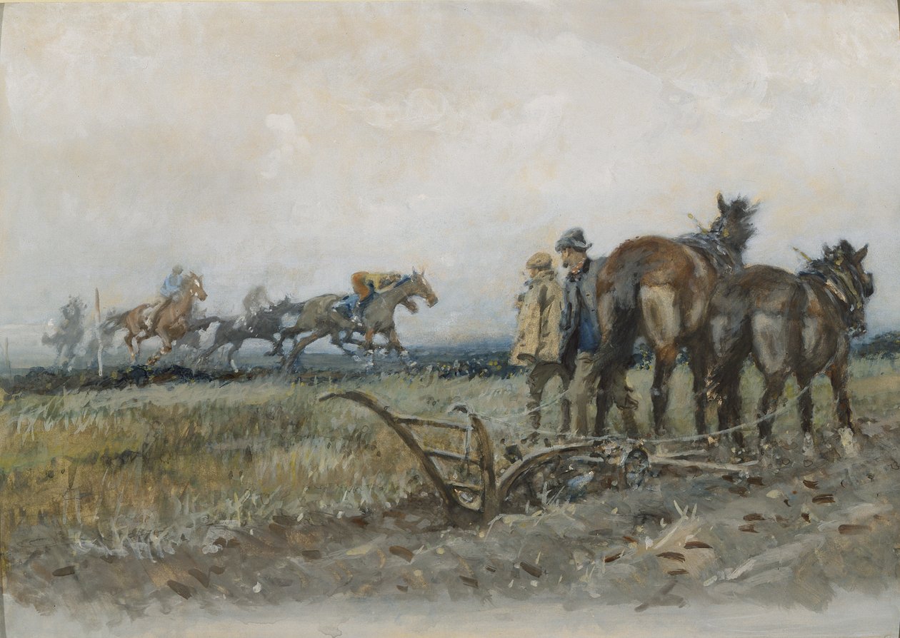 Kilpahevoset harjoituksessa Ploughmenin katsomassa (wc ja guassi aluksella) tekijältä Gilbert Holiday