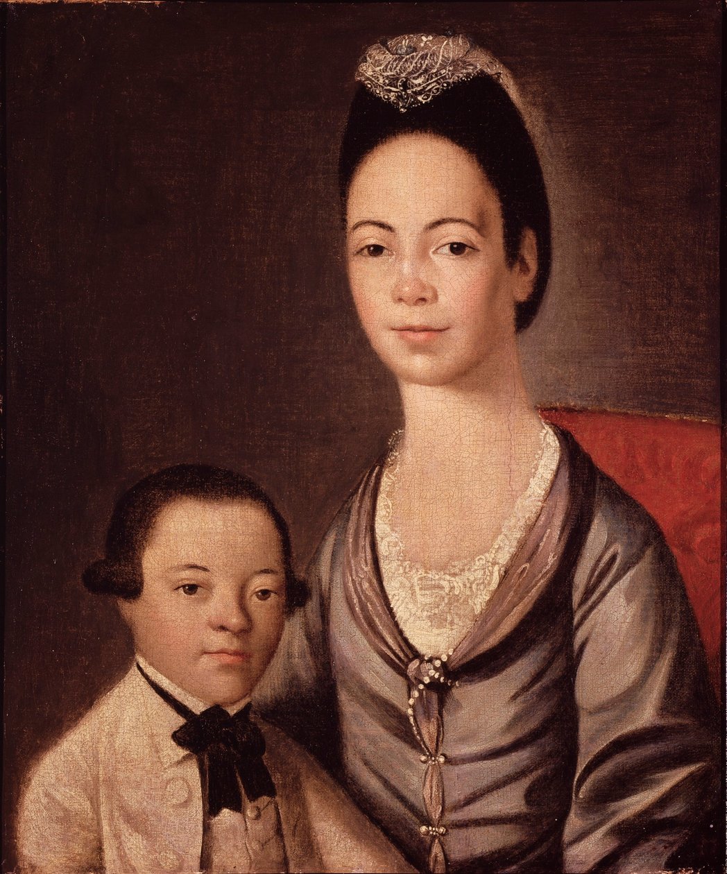 Rouva Aaron Lopez ja hänen poikansa Joshua tekijältä Gilbert Stuart