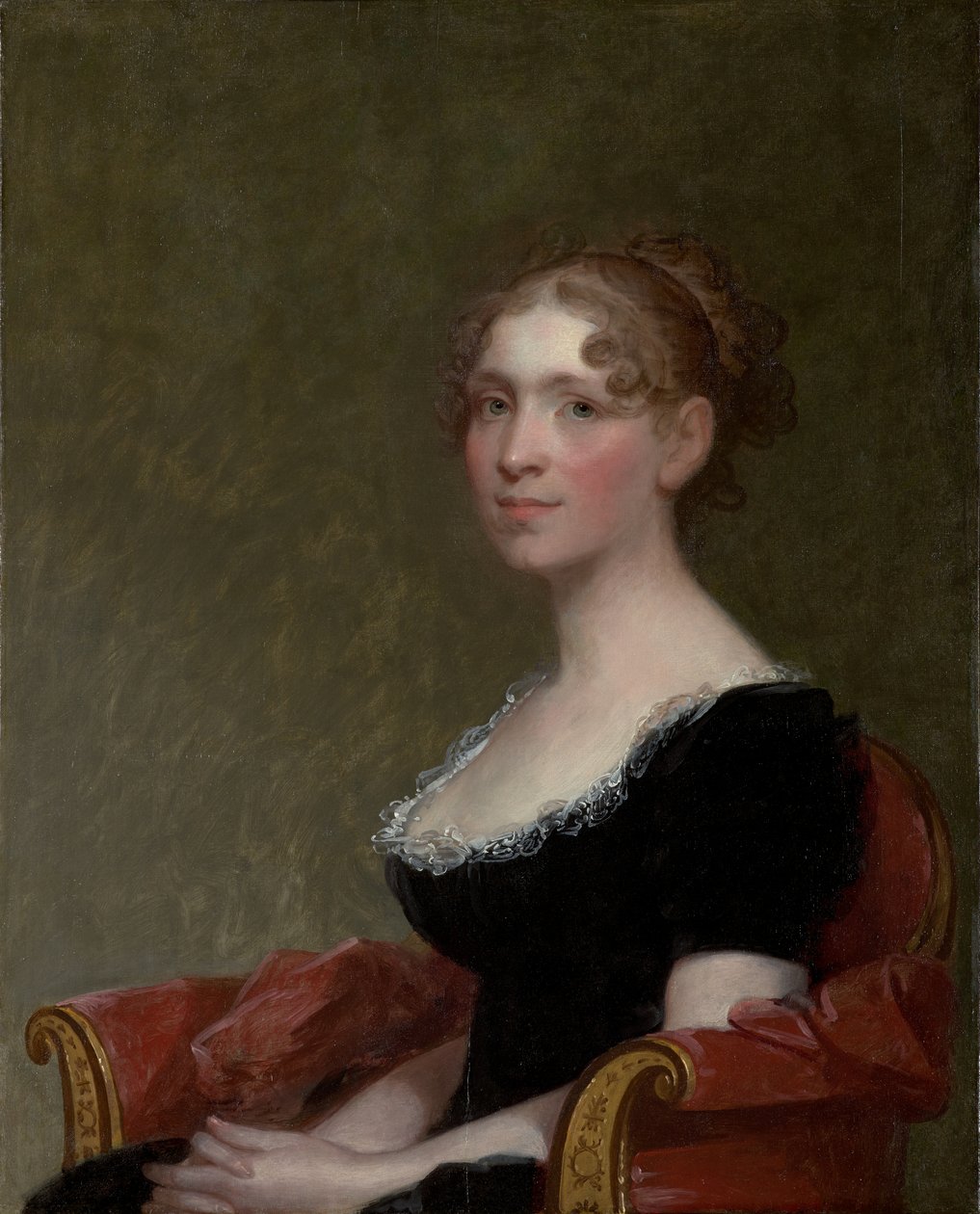 Rouva Charles Davis (Eliza Bussey) (1783–1841), n. 1808–1809 (öljy puulevylle) tekijältä Gilbert Stuart
