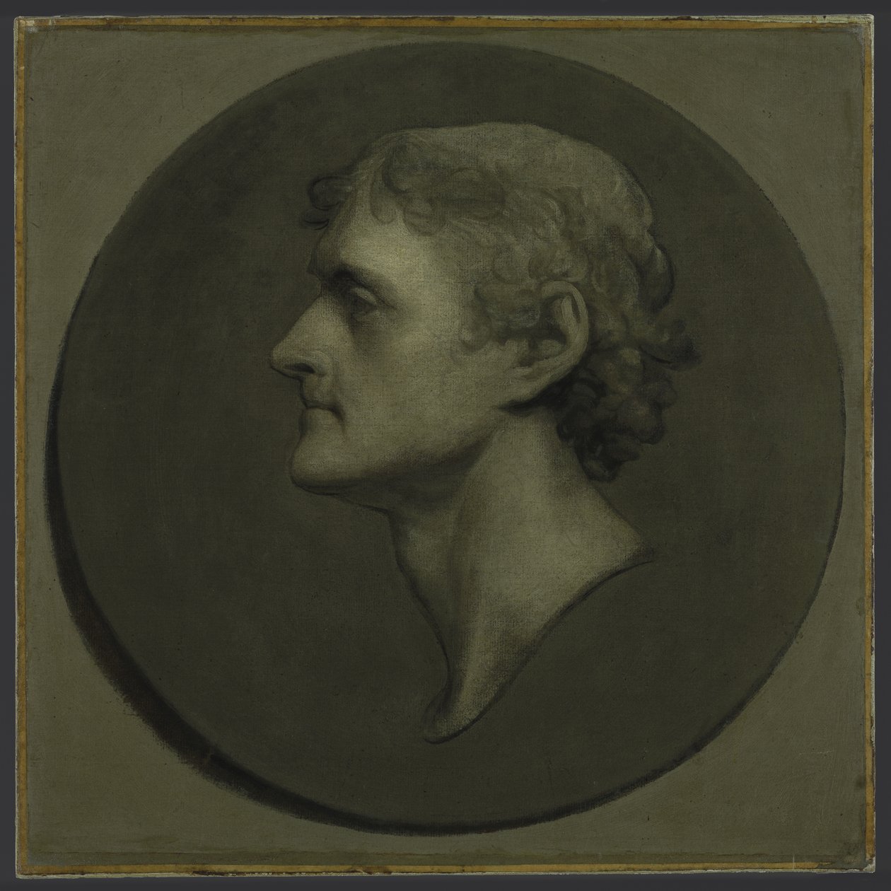 Thomas Jefferson (The Medallion Portrait), 1805 (öljy & muna paperille asetettuna kankaalle) tekijältä Gilbert Stuart