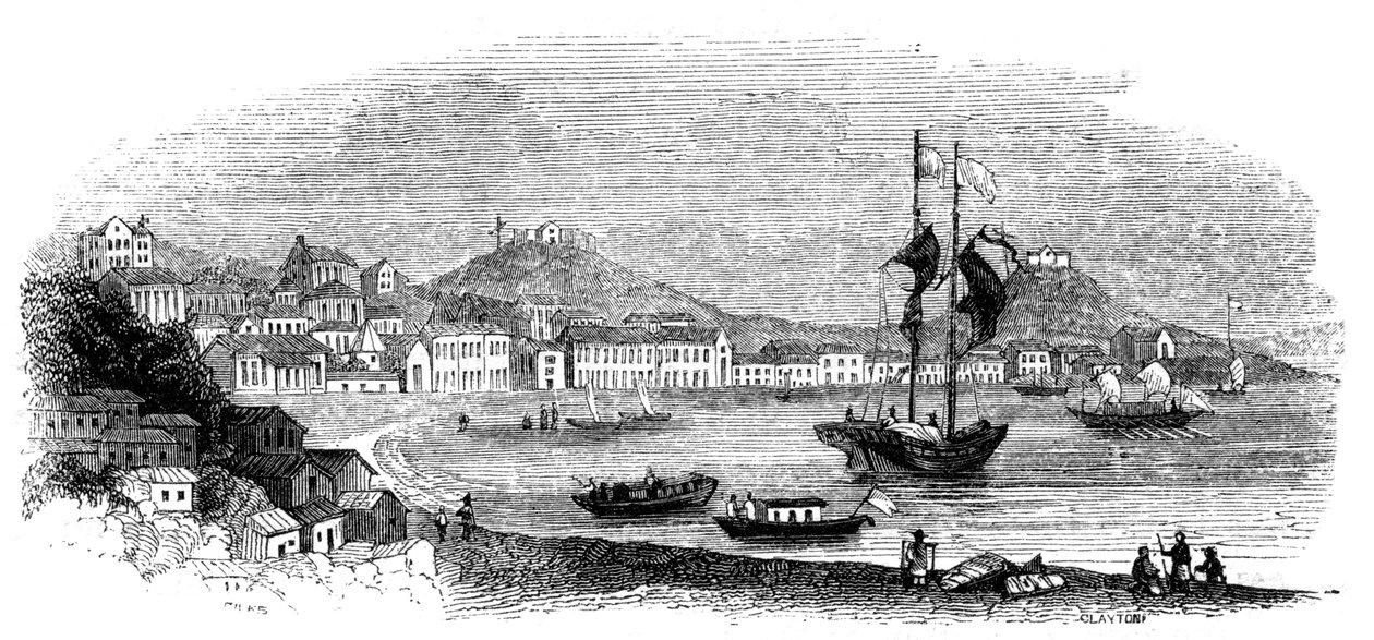 Näkymä Macaosta, 1847 tekijältä Giles