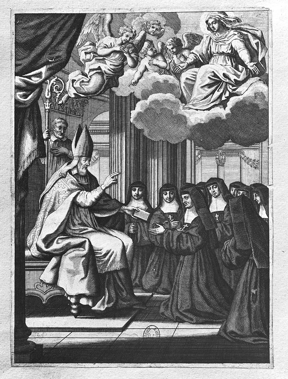 St. Francois de Salles (1567-1622) St. Jeanne de Chantalin vierailun säännön antaminen (1572-1641) tekijältä Gilles Rousselet