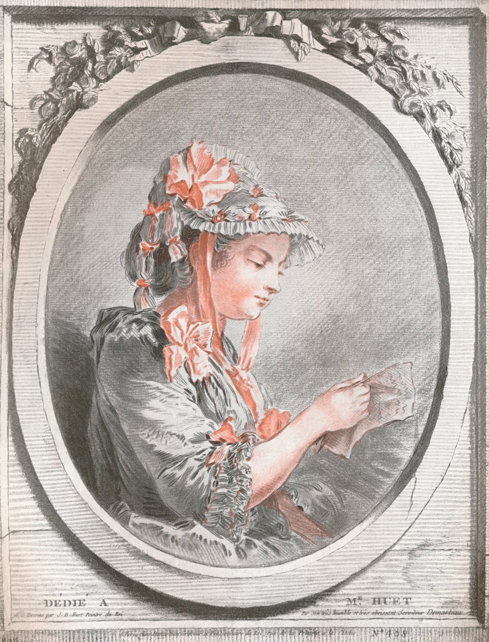 Madame Huetin muotokuva, c1773 tekijältä Gilles Demarteau