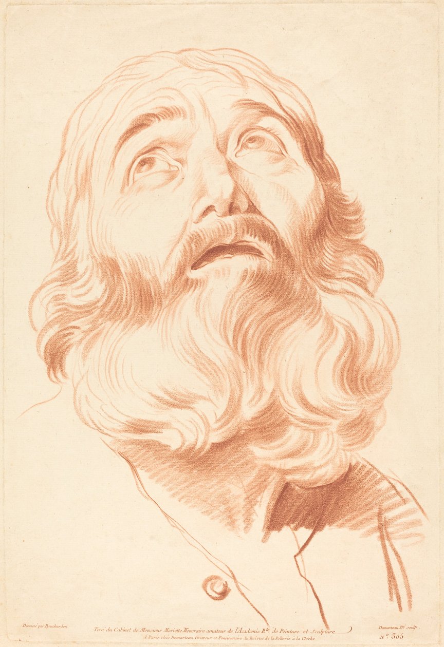 Miehen pää tekijältä Gilles Demarteau, the Elder after Edme Bouchardon