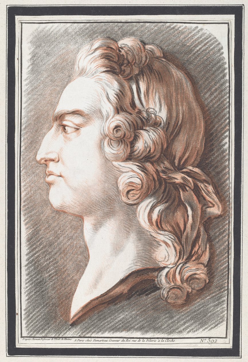 Ludvig XV tekijältä Gilles Demarteau, the Elder, after Jean François Clermont