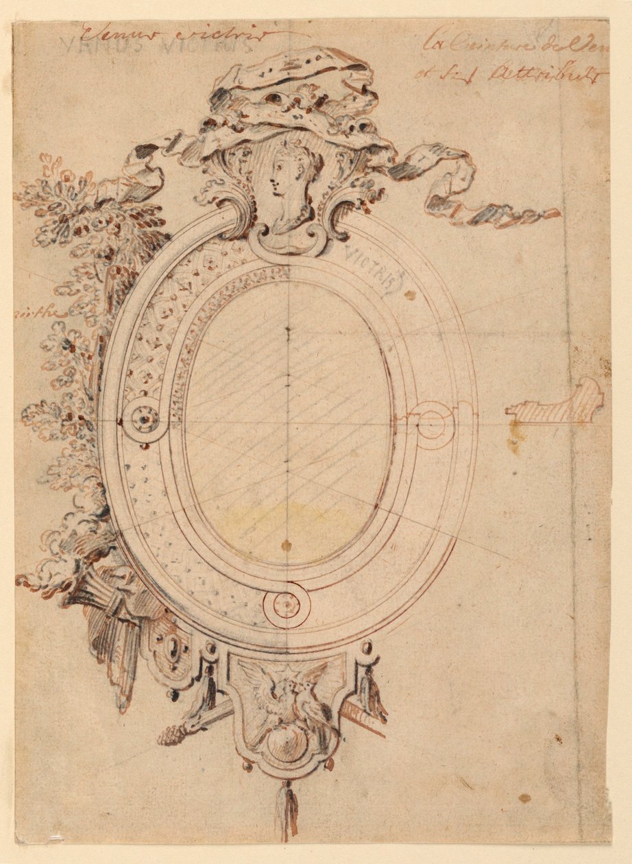 Suunnittele soikea kehys, jonka teemana on Venus Victorious tekijältä Gilles Marie Oppenord