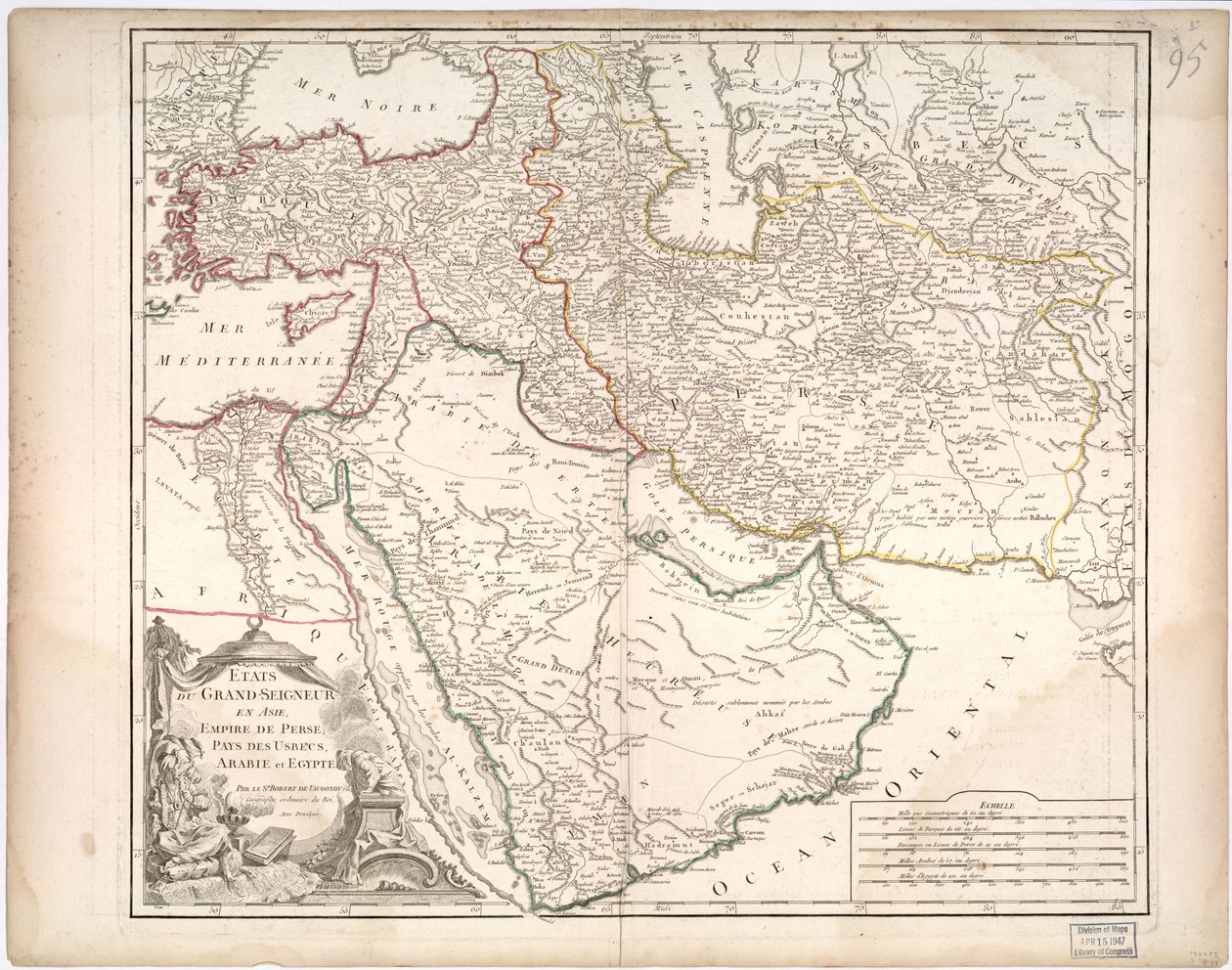 Suurherran valtiot Aasiassa - Persian valtakunta, Usbekien maa, Arabia ja Egypti tekijältä Gilles Robert De Vaugondy
