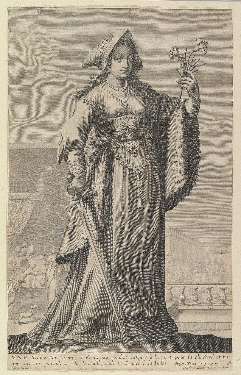 A French Christian Woman Kristitty ja ranskalainen nainen, 1647. Tekijät: Gilles Rousselet, Abraham Bosse. tekijältä Gilles Rousselet and Abraham Bosse