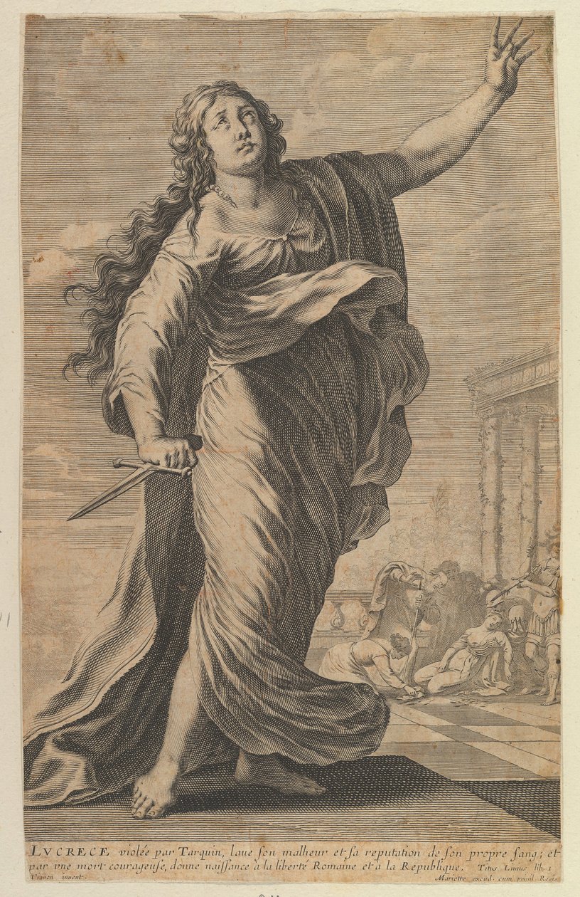 Lucrezia, 1647. Tekijät: Gilles Rousselet, Abraham Bosse. tekijältä Gilles Rousselet and Abraham Bosse