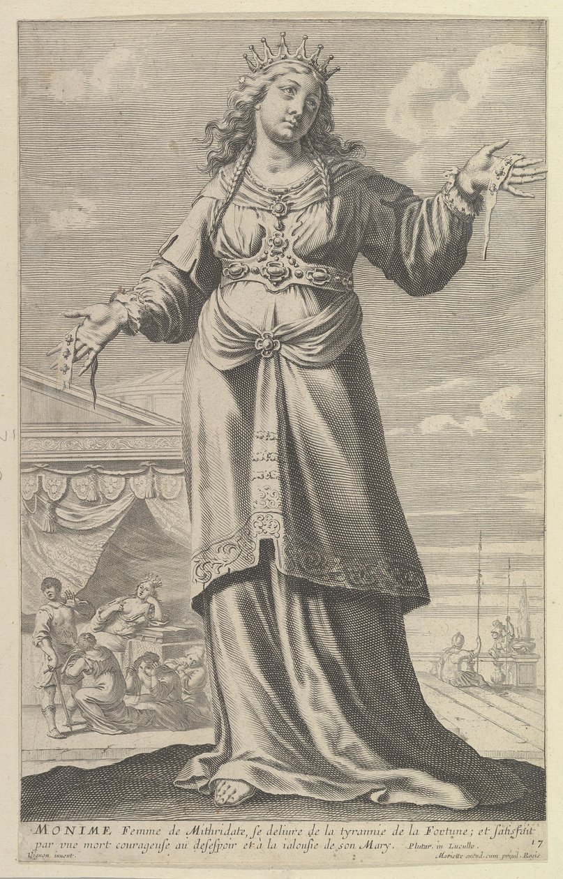 Monime, 1647. Tekijät: Gilles Rousselet, Abraham Bosse. tekijältä Gilles Rousselet and Abraham Bosse
