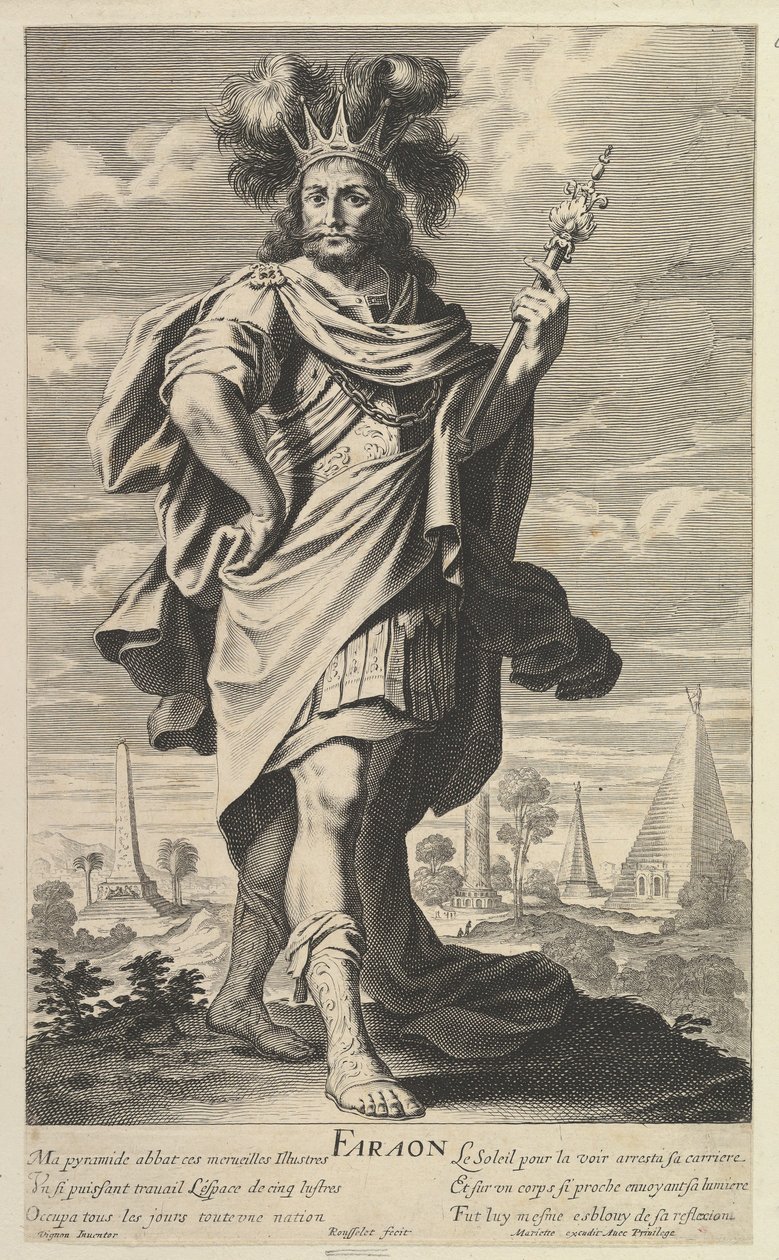 Farao, n. 1639-40. Tekijät: Gilles Rousselet, Abraham Bosse. tekijältä Gilles Rousselet and Abraham Bosse