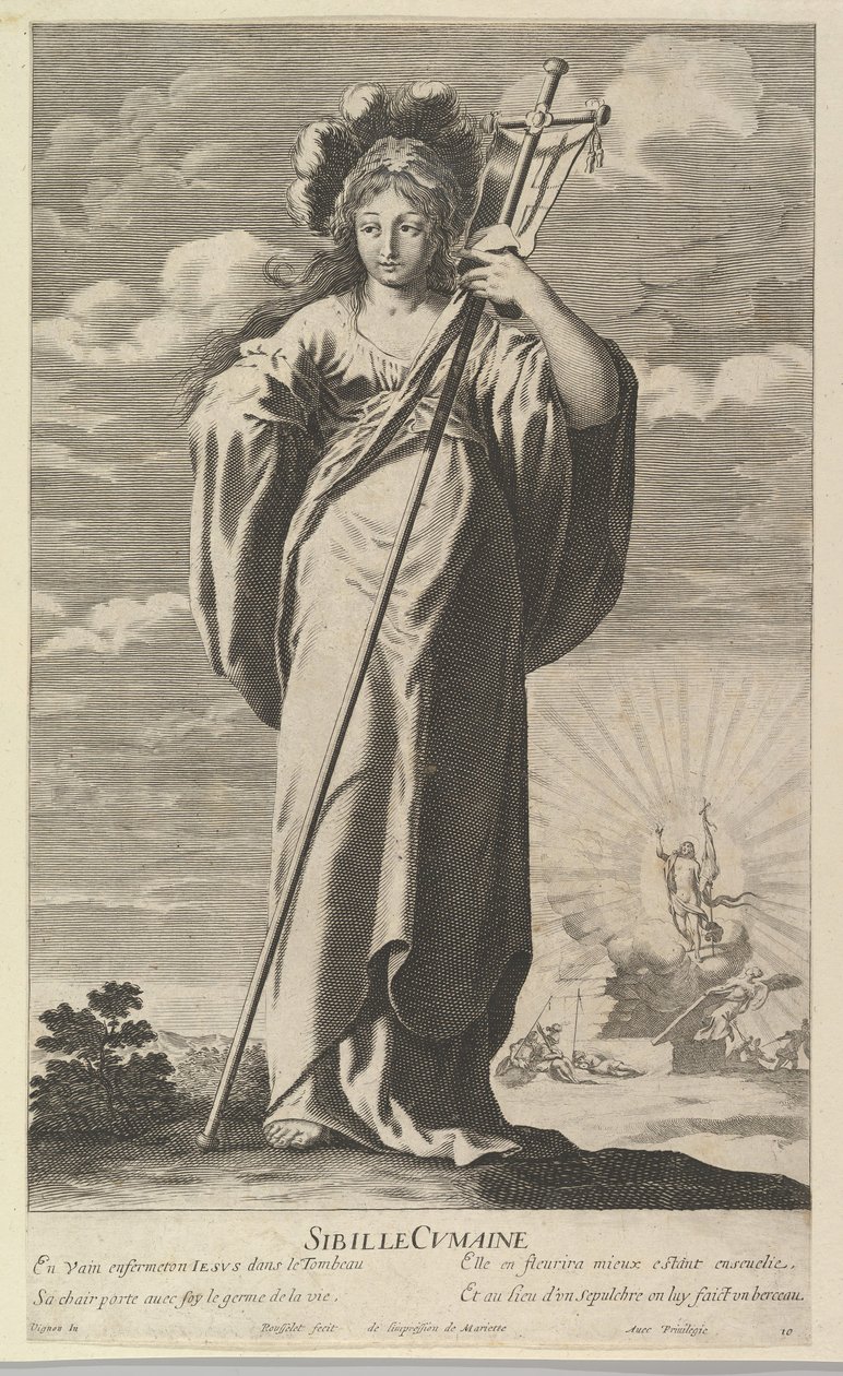 Sibyl of Cumae, n. 1635. Tekijät: Gilles Rousselet, Abraham Bosse. tekijältä Gilles Rousselet and Abraham Bosse