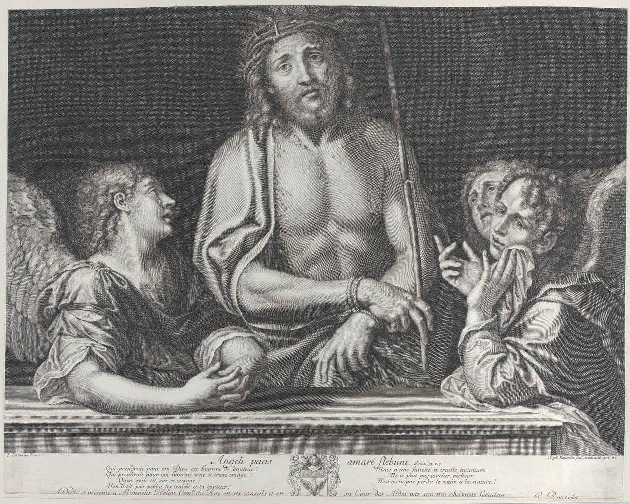Ecce Homo kolmen enkelin kanssa, 1634-86. tekijältä Gilles Rousselet
