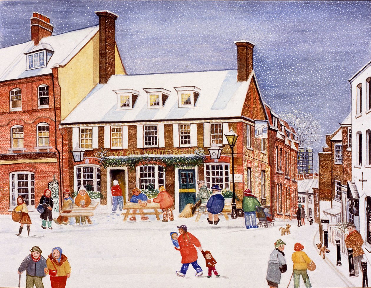 Valkoinen karhu, Hampstead, 1990 (akvarelli paperille) tekijältä Gillian Lawson