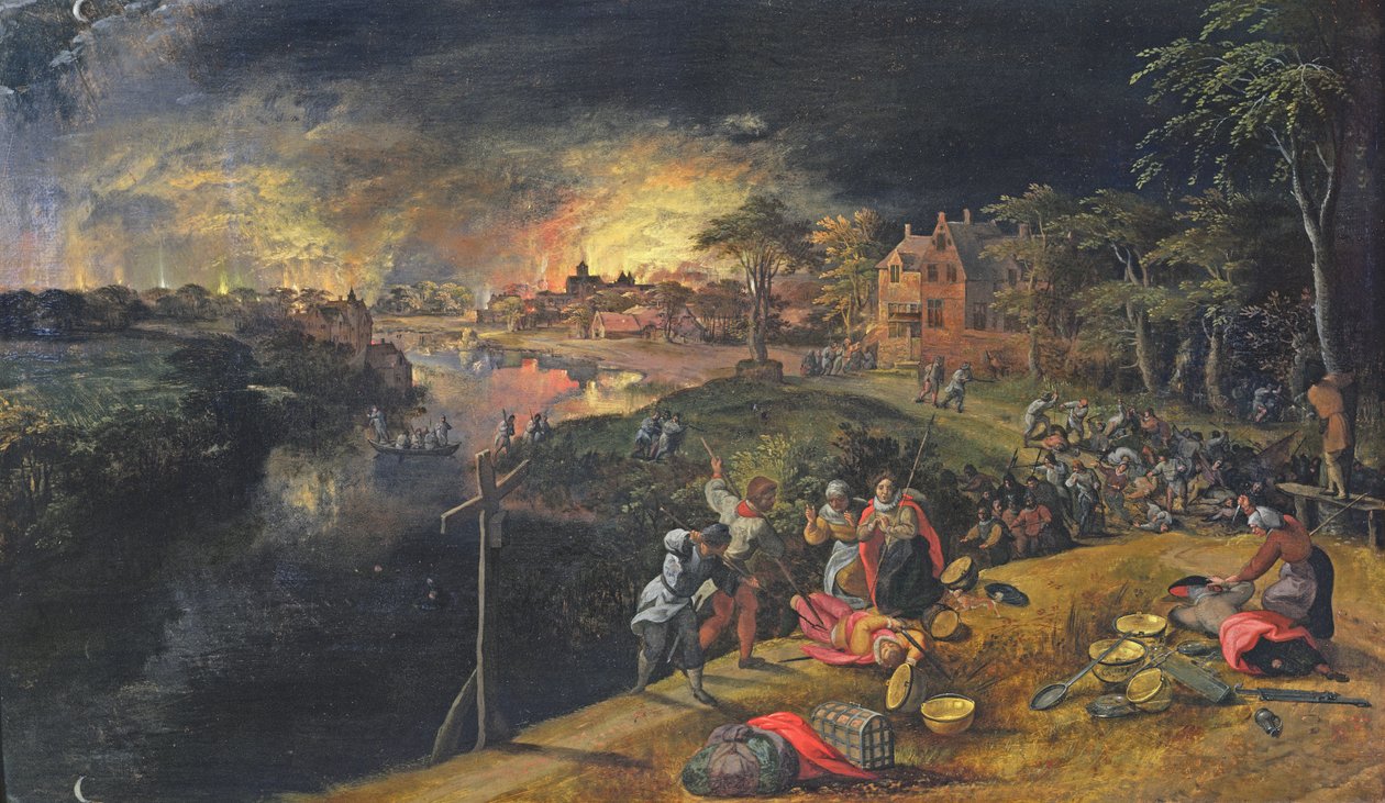 Kohtaus tulisodasta, 1569 tekijältä Gillis Mostaert