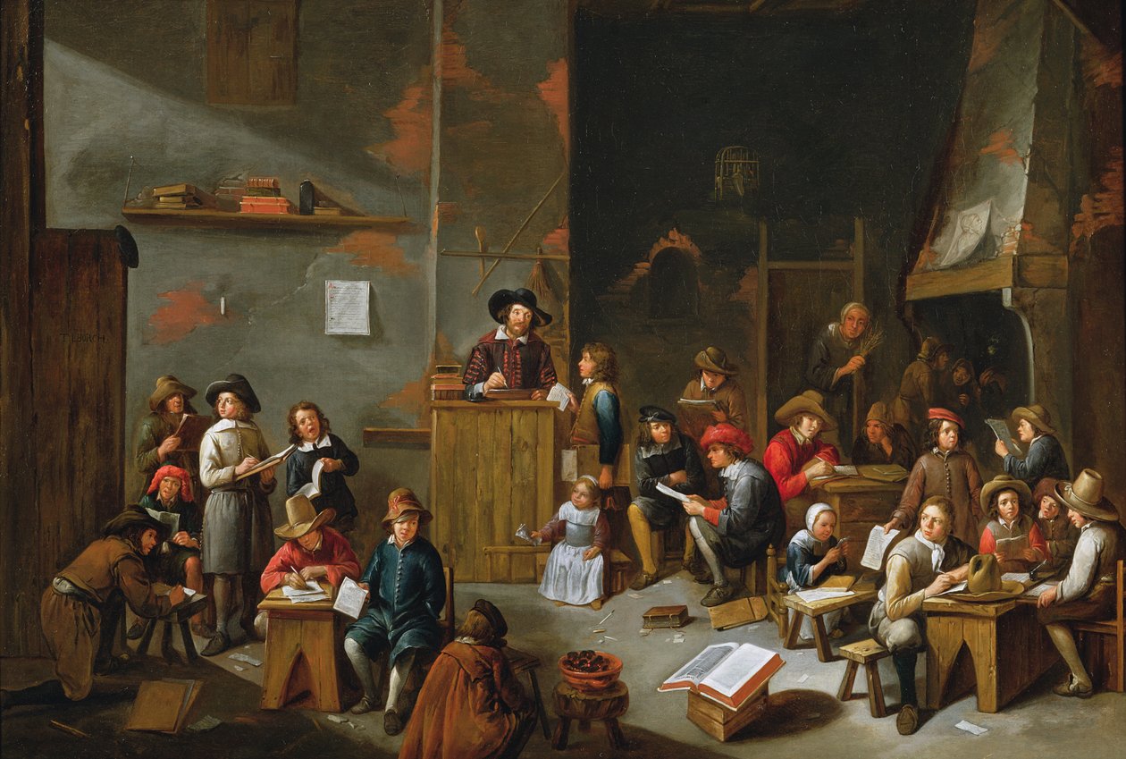 Kouluhuoneen sisustus tekijältä Gillis van Tilborgh the younger