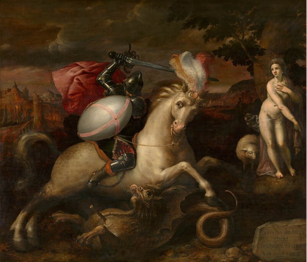 Hollanti: Saint George voittaa lohikäärmeen Saint Georgen tekijältä Gillis Coignet