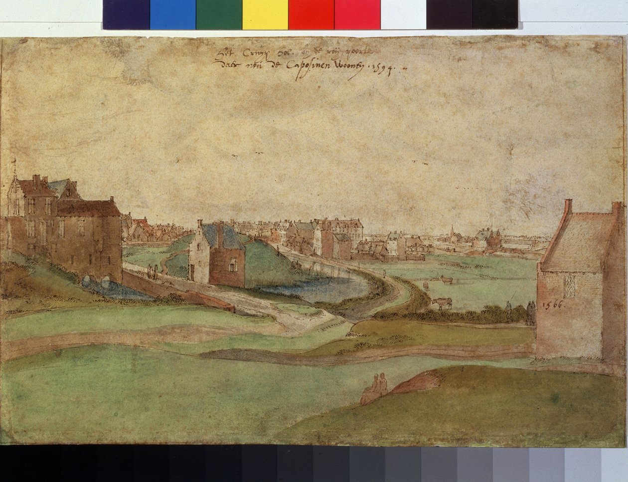 ""Maisema lähellä Antwerpeniä Belgiassa"" (Maisema lähellä Antwerpeniä) Akvarelli Gillis Mostaert (1534-1598) 1566 Pushkin-museo, Moskova tekijältä Gillis Mostaert