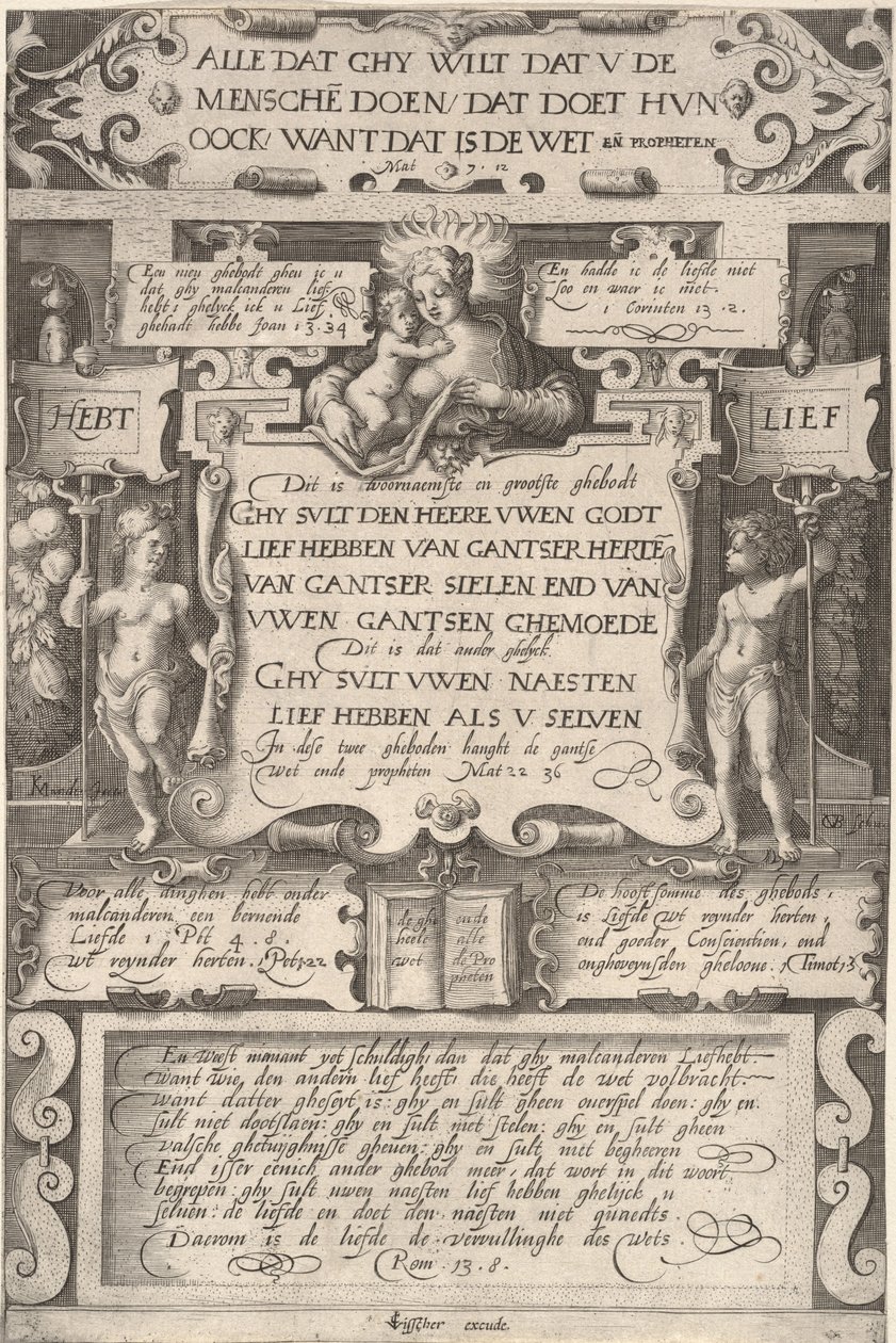 Käsky rakastaa toisiamme, 1599. tekijältä Gillis van Breen