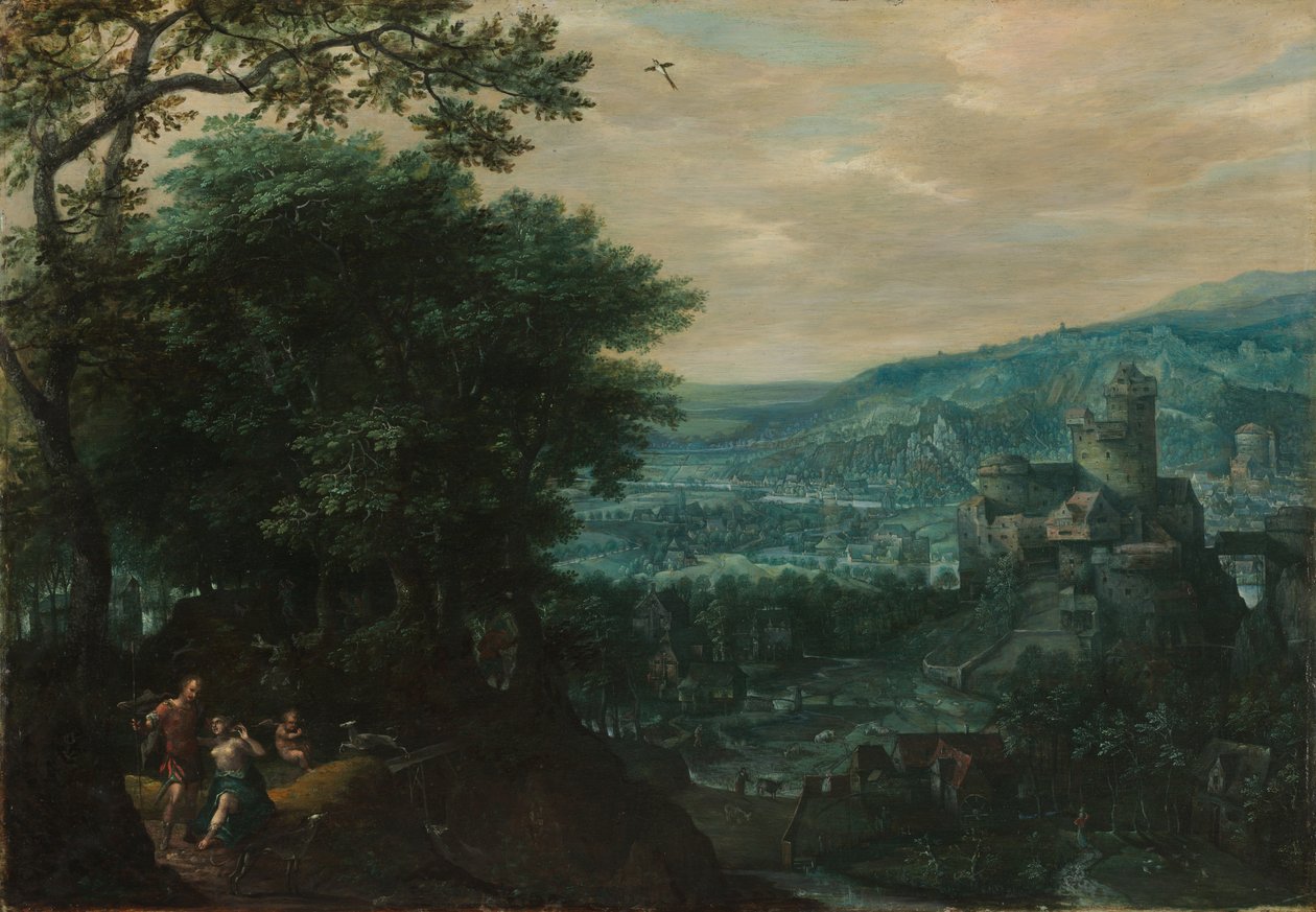 Maisema Venuksen ja Adonisin kanssa, 1580-luku. tekijältä Gillis van Coninxloo