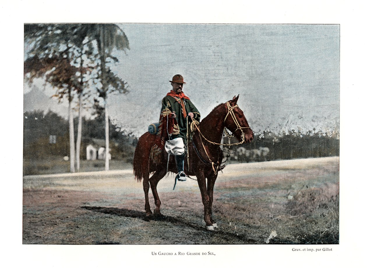 Nautapaimenmies, Rio Grande do Sul, Brasilia, 1800-luku tekijältä Gillot
