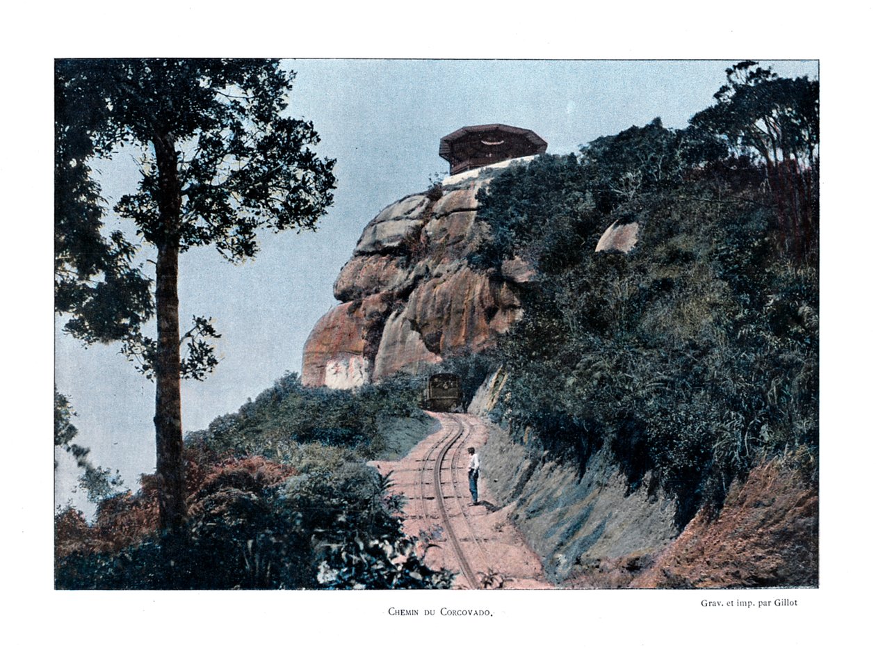 Corcovado Rack Railway, Rio de Janeiro, Brasilia, 1800-luku tekijältä Gillot