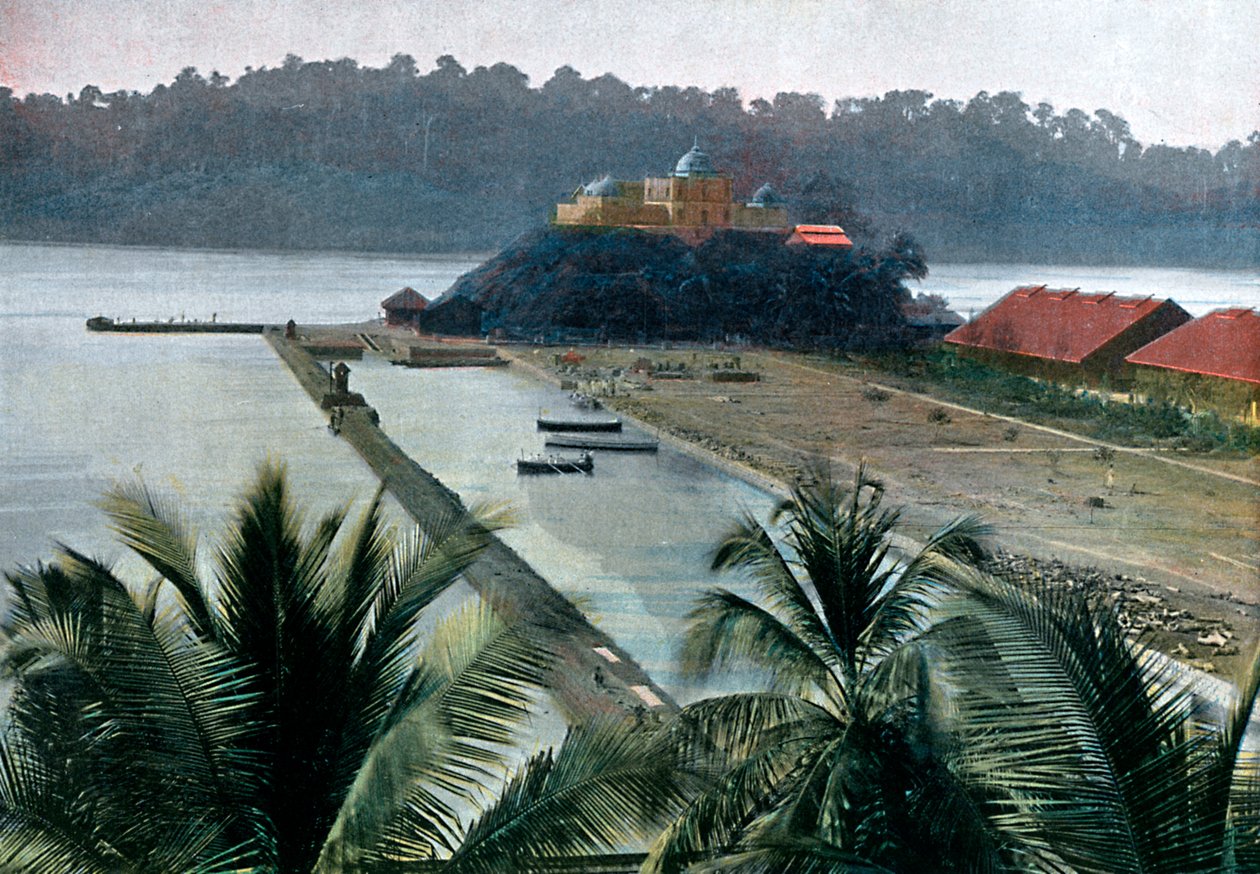 Port Blair, Andamaanien ja Nikobarsaarten pääkaupunki, Intian valtameri, c1890 tekijältä Gillot