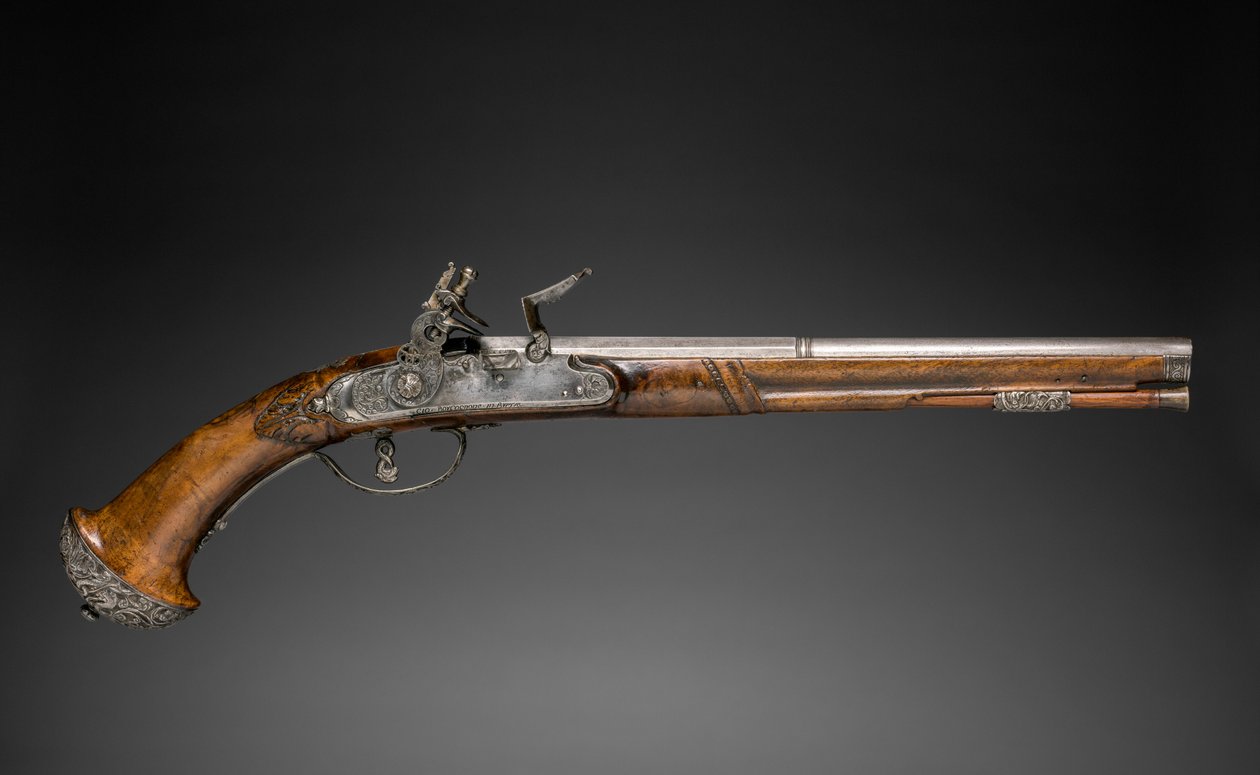 Flintlock-pistooli, n. 1690-1700. tekijältä Gio Borgognone