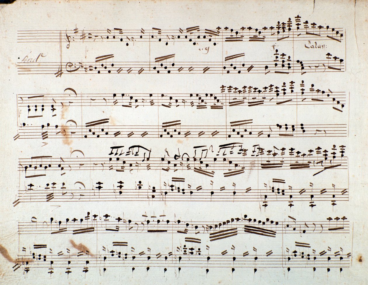 Ensimmäinen sivu nuotteja Gioacchino Rossinin oopperan Otellon supistetun sinfonian pianolle tekijältä Gioachino Rossini