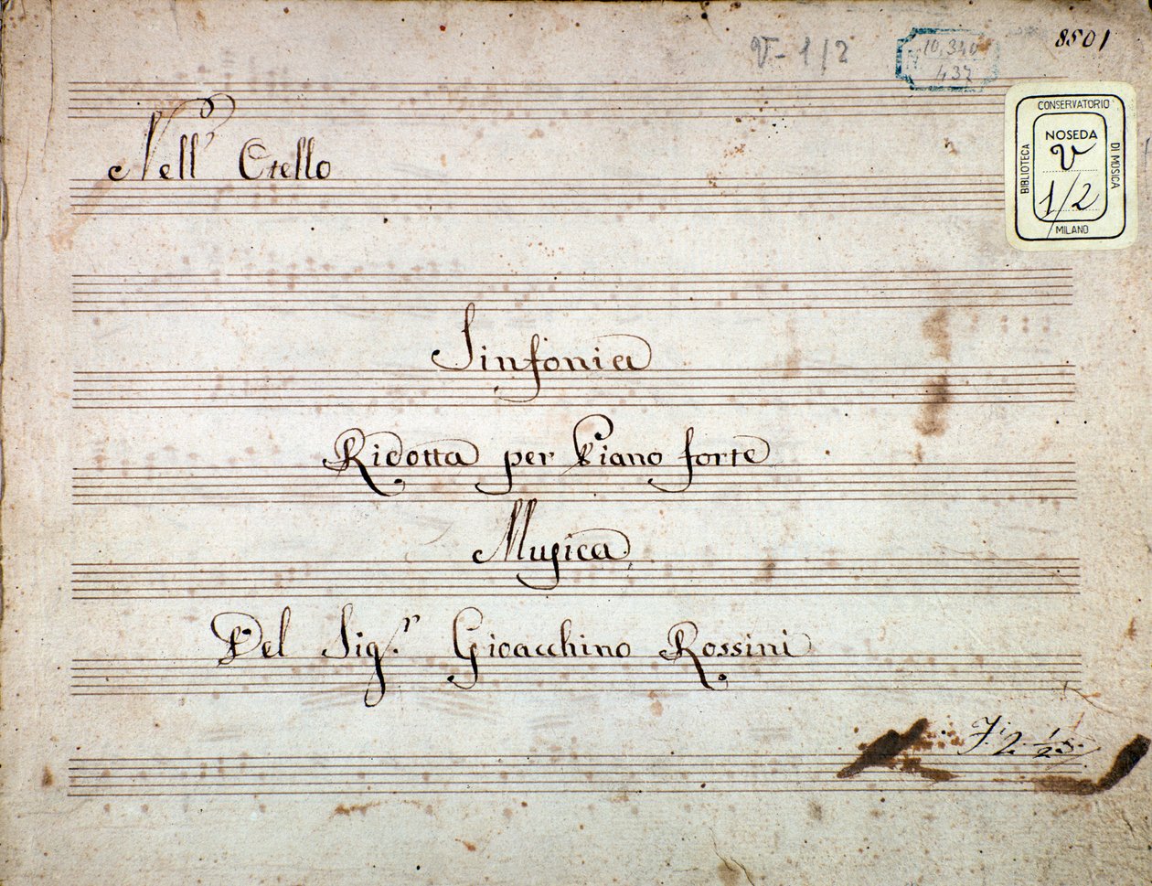 Nuotit Gioacchino Rossinin oopperan Otellon supistetun sinfonian pianolle tekijältä Gioachino Rossini