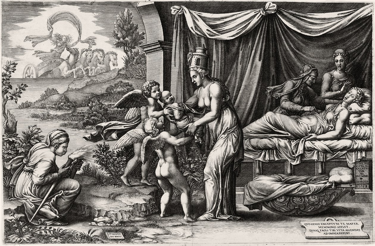 Allegoria syntymästä 1560, 1500 (1558) tekijältä Giorgio Ghisi