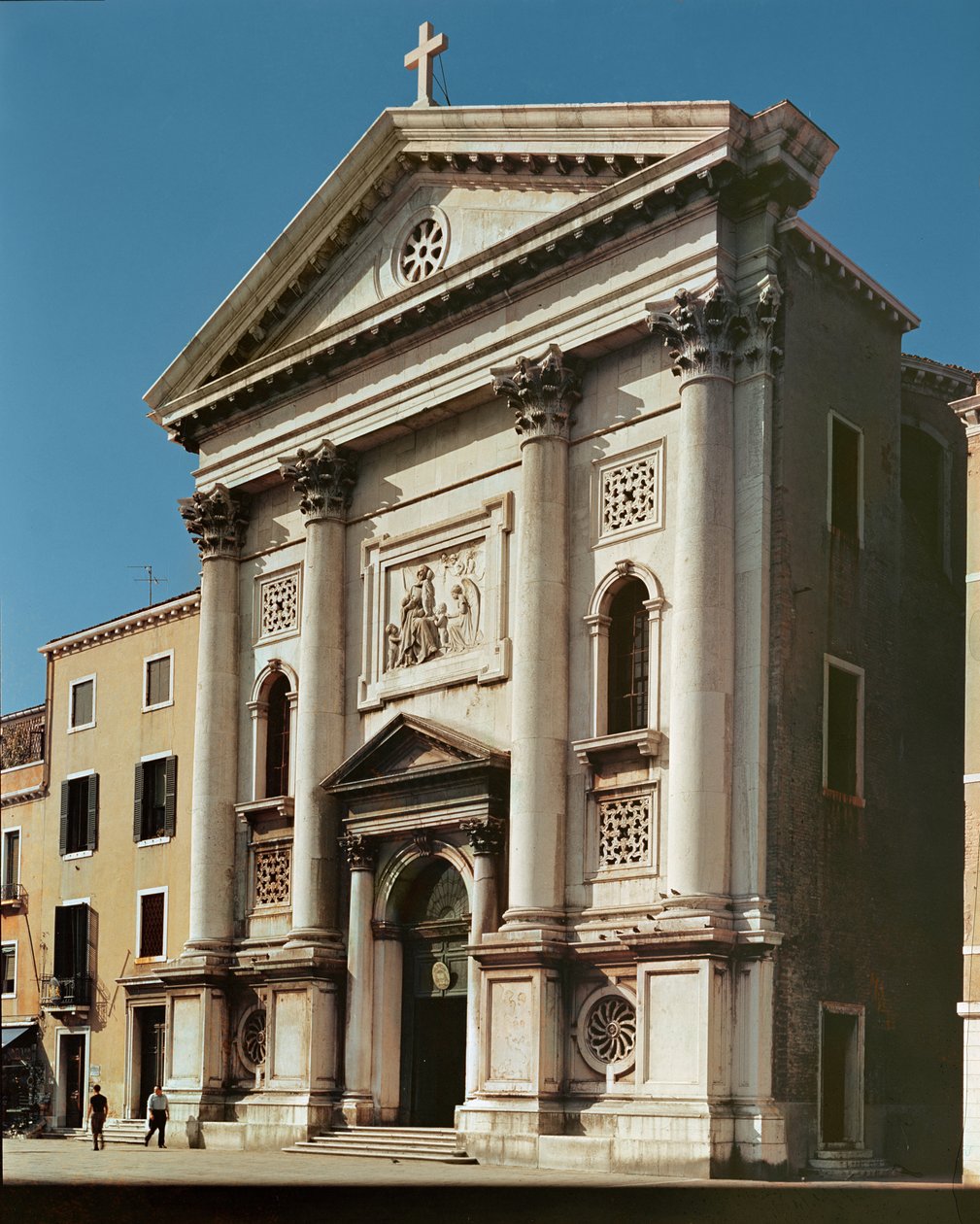 Santa Maria della Pietan kirkon julkisivu, rakennettu 1745 tekijältä Giorgio Massari