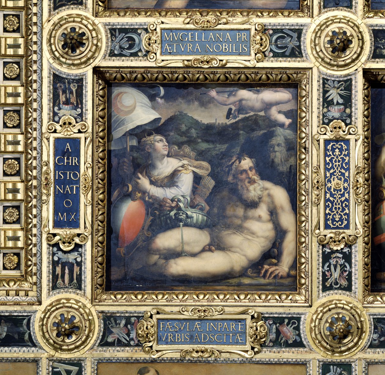 Fiesolen kaupungin allegoria Salone dei Cinquecenton katosta, 1565 (paneeli) tekijältä Giorgio Vasari