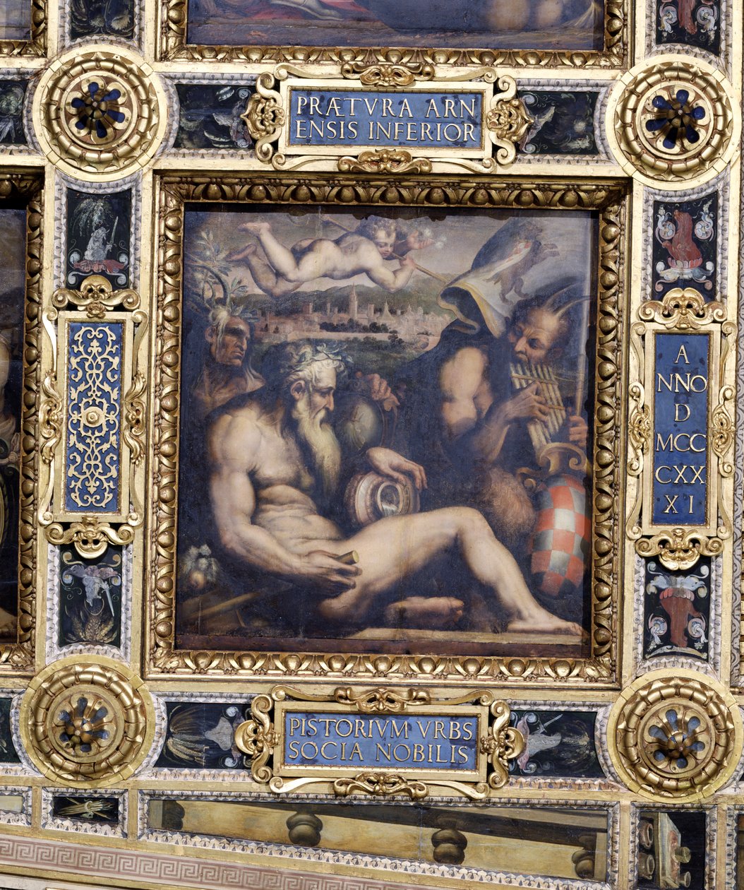 Pistoian kaupungin allegoria Salone dei Cinquecenton katosta, 1565 (paneeli) tekijältä Giorgio Vasari