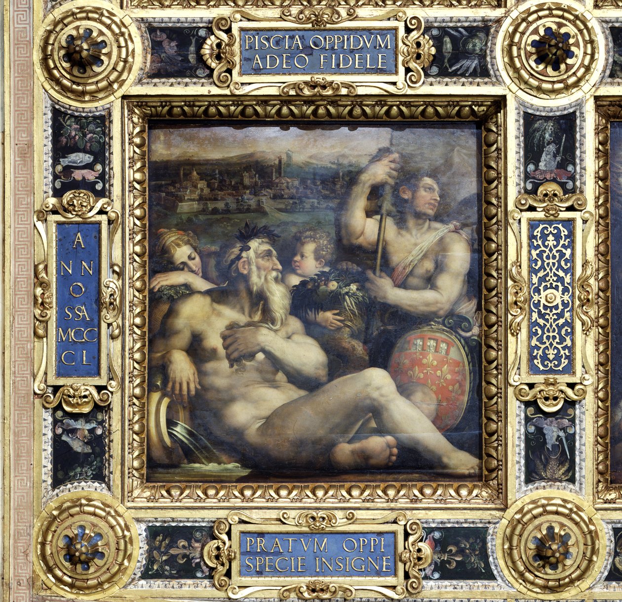 Allegoria Praton kaupungista Salone dei Cinquecenton katosta, 1565 (paneeli) tekijältä Giorgio Vasari
