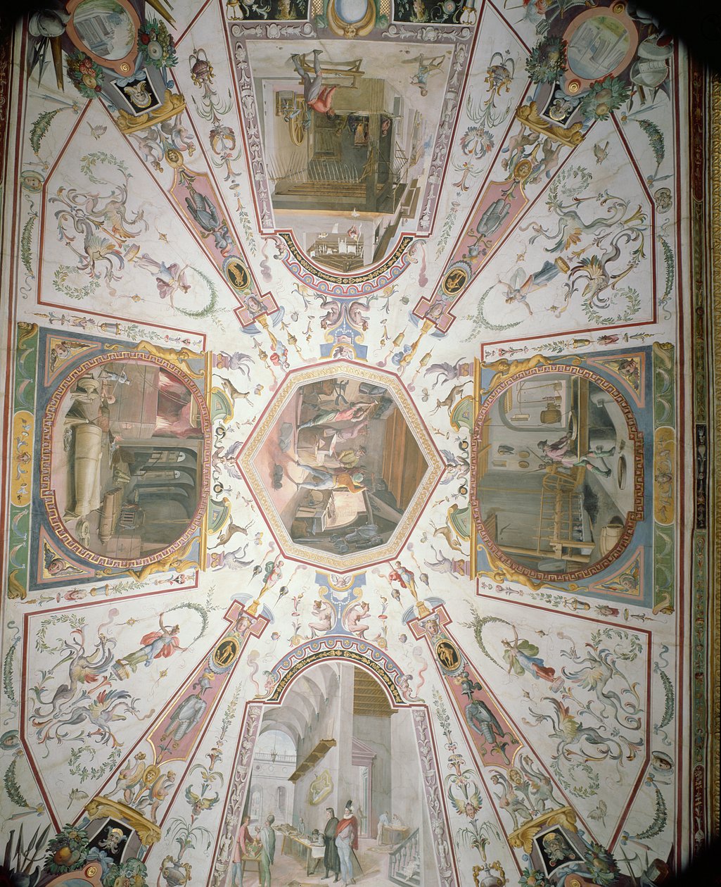 Vasari-käytävän katto, 1560-80 tekijältä Giorgio Vasari