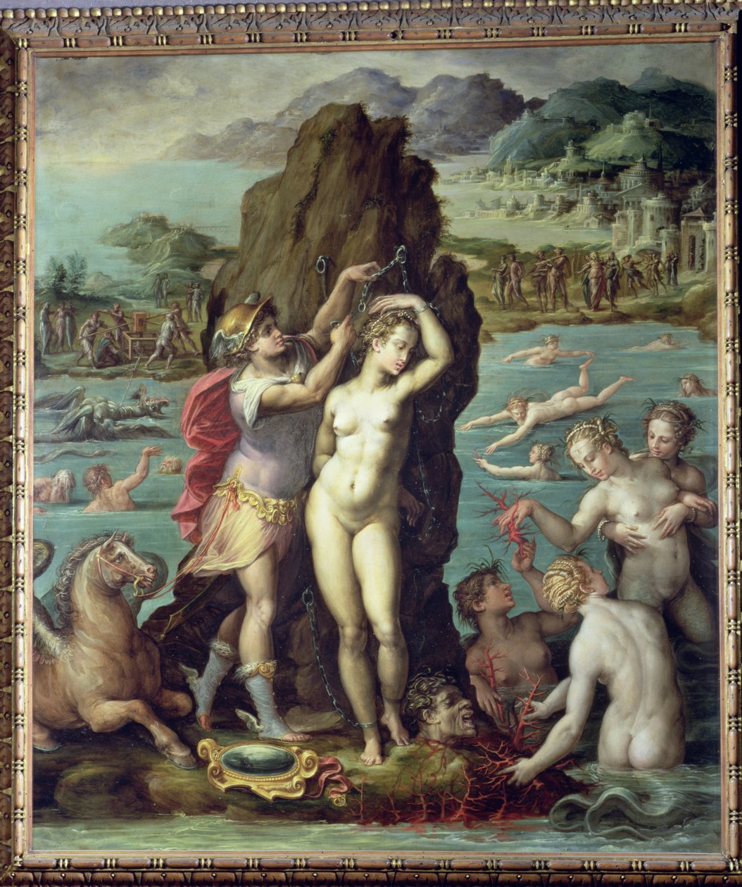 Perseus ja Andromeda, 1572 (öljy liuskekivellä) tekijältä Giorgio Vasari